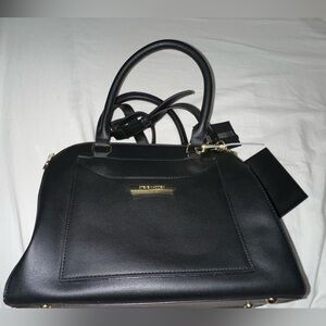 NWT Steve Madden Black Purse with Gold Details